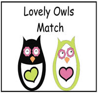 Lovely Owls Match File Folder Game