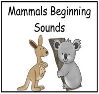Mammals Beginning Sounds File Folder Game