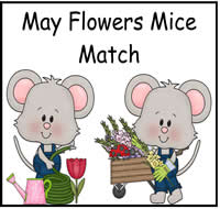 May Flower Mice Match File Folder Game