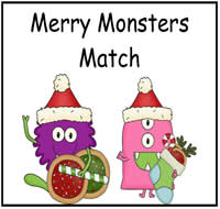 Merry Merry Monsters Match File Folder Game