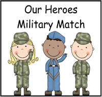 Our Military Heroes Match File Folder Game