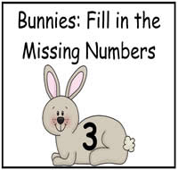 Bunnies Missing Numbers File Folder Game