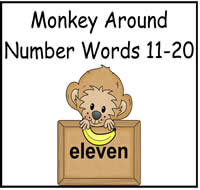 Monkey Around Number Words File Folder Game