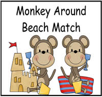 Monkey Around Beach Match File Folder Game
