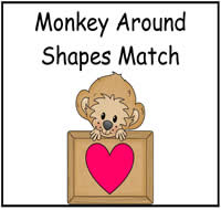 Monkey Around Shapes Match File Folder Game