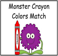 Monsters at School Crayon Match File Folder Game