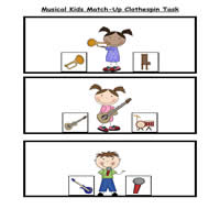 Musical Kids Match-Up Clothespin Task