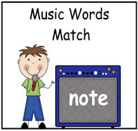 Music Words Match File Folder Game