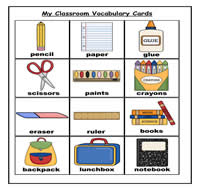 My Classroom Vocabulary Cards