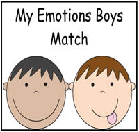 My Emotions Boys Match File Folder Game