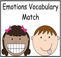 My Emotions Vocabulary Match Up File Folder Game