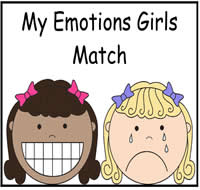 My Emotions Girls Match File Folder Game