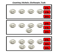 Counting Nickels (Coins) Clothespin Task