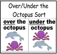 Over or Under the Octopus Sort File Folder Game