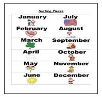 Order the Months of the Year Cookie Sheet Activity