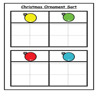 Christmas Ornament Match File Folder Game