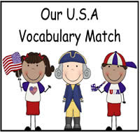 Our U.S.A. Vocabulary Match Up File Folder Game