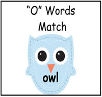 O Words Match File Folder Game