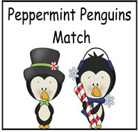 Peppermint Penguins Match File Folder Game