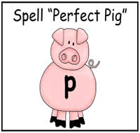 Spell \"Perfect Pig\" File Folder Game