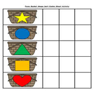 Picnic Basket Shapes Sort Cookie Sheet Activity