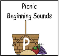 Picnic Beginning Sounds File Folder Game