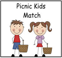 Picnic Kids Match File Folder Game