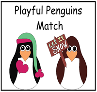 Playful Penguins Match File Folder Game