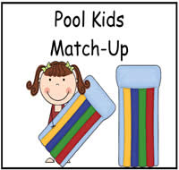 Pool Kids Match-Up File Folder Game
