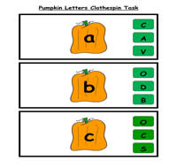 Pumpkin Letters Clothespin Task