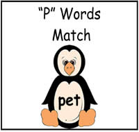 P Words Match File Folder Game