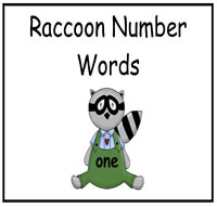 Raccoon Number Words File Folder Game