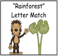 Rainforest Letter Match File Folder Game