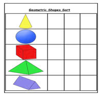 Geometric Shapes Sort Cookie Sheet Activity