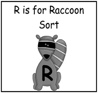 R is for Raccoon File Folder Game