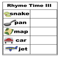 Rhyme Time Cookie Sheet Activity III