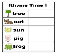 Rhyme Time Cookie Sheet Activity I