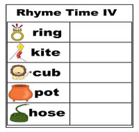 Rhyme Time Cookie Sheet Activity IV