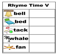 Rhyme Time Cookie Sheet Activity V