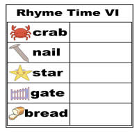 Rhyme Time Cookie Sheet Activity VI
