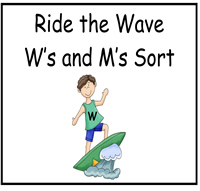 Catch a Wave M's/W's Sort File Folder Game