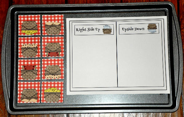 Upside Down/Right Side Up Picnic Cookie Sheet Activity