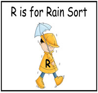 R is for Rain Sort File Folder Game
