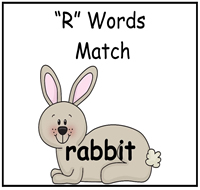 R Words Match File Folder Game