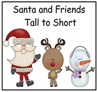 Santa and Friends: Tall to Short Sort File Folder Game