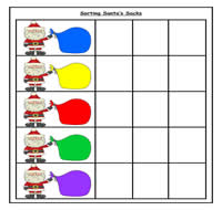 Sorting Santa\'s Sacks Cookie Sheet Activity