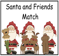 Santa and Friends Match File Folder Game