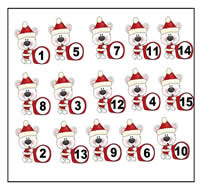Santa Bears Number Match-Up Cookie Sheet Activity