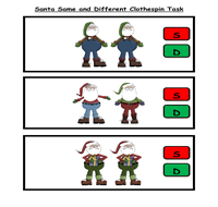 Santa Same or Different Clothespin Task