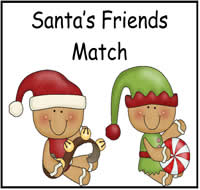Santa\'s Friends Match File Folder Game